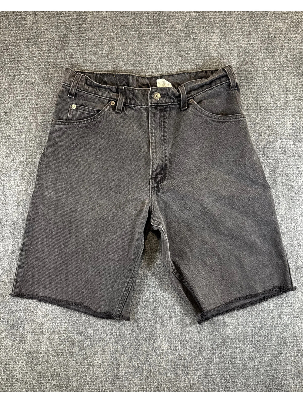 Vintage 1993 Levi's 550 Orange Tab Black Cut Off Shorts USA